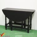 Mesa de comedor de madera flexible redonda de mesa negra